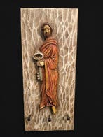 Reliëf, Petrus de sleutel drager van de hemel - 34 cm -, Antiek en Kunst
