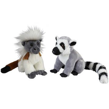 Apen pluche knuffels set van 2 - Ringstaart Maki en Pinche, Verzenden, Nieuw