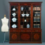 Engels mahonie 6-deurs Bibliotheekkast of porseleinkast rijk, Ophalen of Verzenden
