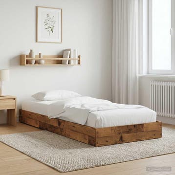 vidaXL Vloerbedframe Oud hout 80 x 200 cm Bewerkt hout, Verzenden, Nieuw, Bruin, Hout