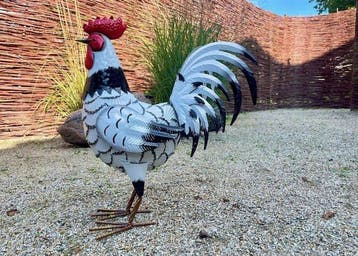 Steel Rooster - Beeldje - Staal, Antiek en Kunst