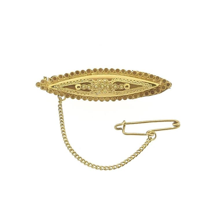 Gouden broche met Zeeuwse knopen, Sieraden, Tassen en Uiterlijk, Broches, Overige kleuren, Gebruikt, Goud, Ophalen of Verzenden