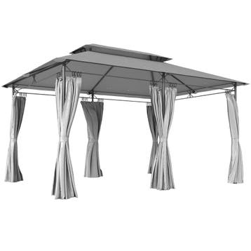Tuinpaviljoen 3x4 M Met Afneembare Gordijnen, Dubbel Dak En, Verzenden