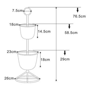 Plantenstandaard Alphen 2 bloempotten 76,5x26 cm lichtblauw, Tuin en Terras, Bloempotten, Verzenden, Nieuw