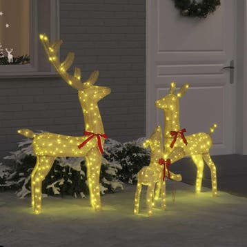 vidaXL Rendierfamilie 3 st 300 LEDs Warmwit 68 x 26 x 127, Verzenden, Nieuw