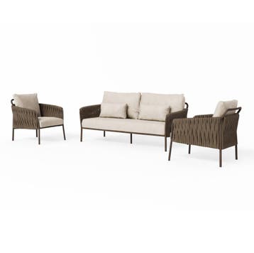 Fiave stoel bank loungeset 3 delig bronze clouded rope SUNS, Ophalen of Verzenden, Nieuw