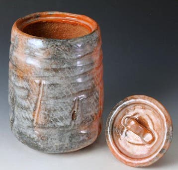Vaas - Aardewerk - Japan - Aka-raku waterkan - Choraku Ogawa, Antiek en Kunst