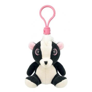 Pluche stinkdier sleutelhanger - zwart/wit - 9 cm, Verzenden, Nieuw