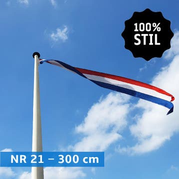 NR 21: Nederlandse wimpel 300 cm standaard blauw 100% stil, Nieuw