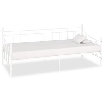 vidaXL Slaapbank metaal wit 90x200 cm, 90 cm, Eenpersoons, Verzenden, Wit