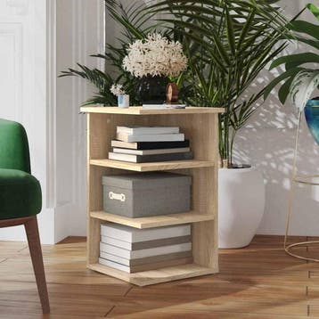 vidaXL Bijzetkast 35x35x55 cm bewerkt hout sonoma, Minder dan 50 cm, Verzenden, Nieuw, Minder dan 100 cm