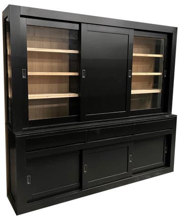 Buffetkast zwart - eiken Schagen 240cm dichte middendeur, Ophalen of Verzenden, Nieuw