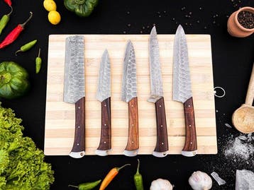 Keukenmes - Kitchen knife set - F44 - Staal, Hout,