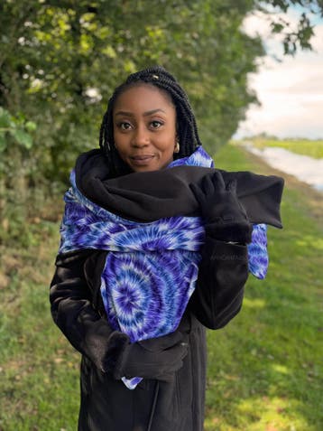 Warme Sjaal met Afrikaanse print Unisex - Blauwe Tie Dye, Kleding | Dames, Ophalen of Verzenden, Nieuw