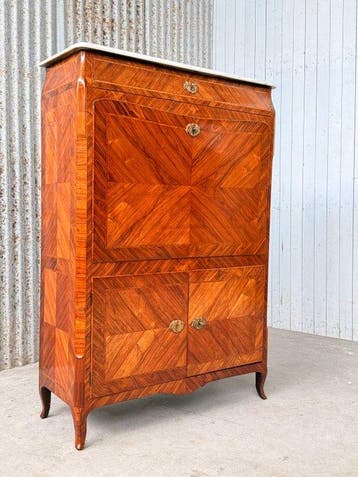 Secrétaire à abattant - Bureau, klepbureau - Walnoot,, Antiek en Kunst