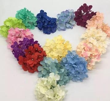 Hortensia hydrangea 36 donkerblauw zijden bloemkop los 15×10, Ophalen of Verzenden, Nieuw