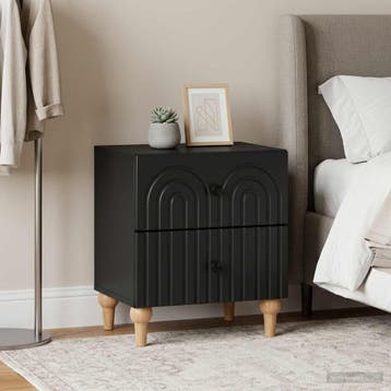 vidaXL Nachtkastje 2 st Zwart 43 x 34,5 x 48 cm Bewerkt hout, Minder dan 45 cm, Verzenden, Nieuw, Minder dan 55 cm