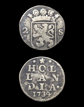 Nederland, Holland 2 Stuiver (Silver) 1734 Double, Postzegels en Munten