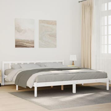 vidaXL Bedframe extra lang zonder matras grenenhout wit, Huis en Inrichting, Slaapkamer | Bedden, Eenpersoons, Verzenden, Wit