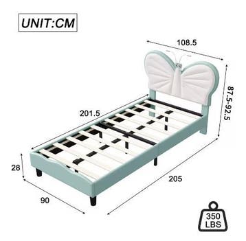 Prinsessenbed 90x200 cm – Fluweel Kinderbed Met Stijl, Verzenden, Nieuw