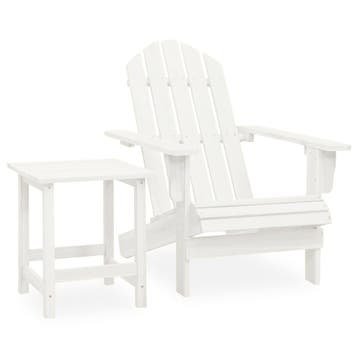 vidaXL Tuinstoel Adirondack met tafel massief vurenhout wit, Verzenden, Nieuw, Hout