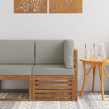 vidaXL Buiten Hoek Sofa Massief Acaciahout Naturel, Tuin en Terras, Verzenden, Nieuw