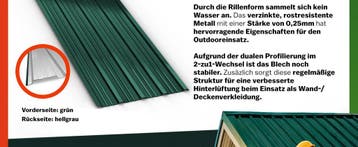 Trapezium Dakplaten 14 Stuks Groen Metaal 110x46cm, Verzenden, Nieuw