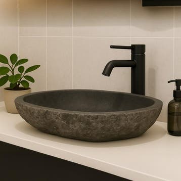 Wasbak | Wastafel | Natuursteen | Ovaal | 46-53x34-40cm, Verzenden, Nieuw