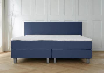 ACTIE! Boxspring Malaga 160 200 Blauw, 200 cm, Modern, 160 cm, Verzenden