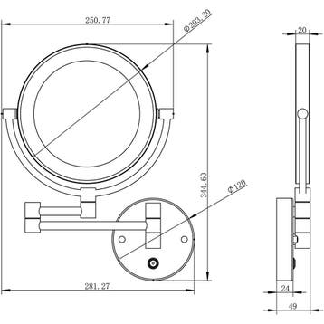 Wiesbaden WandscheerSpiegel LED - Mat Zwart, Ophalen of Verzenden, Nieuw