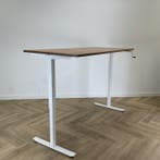 zit-sta slingerbureau 180x80 cm, Cognac - Wit, Huis en Inrichting, Bureaus, Ophalen of Verzenden, Gebruikt