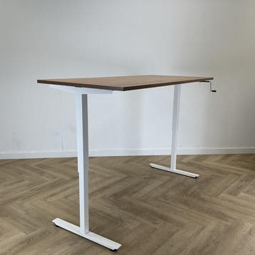 zit-sta slingerbureau 180x80 cm, Cognac - Wit, Ophalen of Verzenden, Gebruikt