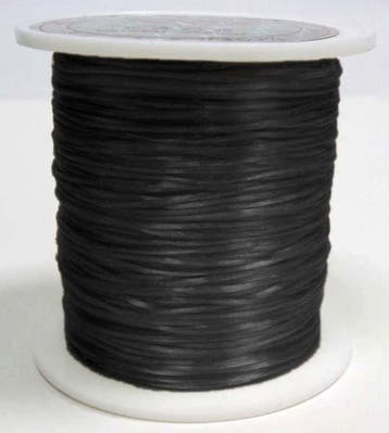 1 rol Crystal Tec elastiek 0,8mm zwart c.a. 10 meter (pas..., Ophalen of Verzenden, Nieuw, Draad