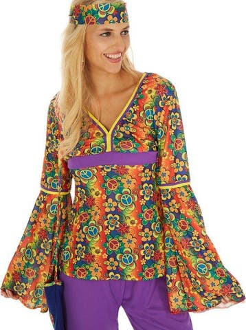 2dekans | Dressforfun Vrouwenkostuum Hippie XL -, Ophalen of Verzenden, Zo goed als nieuw