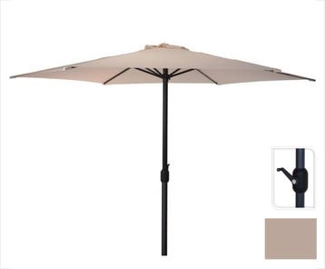 Parasol Taupe Ø300cm voor Tuin en Terras| Opdraai, Ophalen of Verzenden, Nieuw