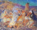 Etienne Dinet (1861-1929) - Scène orientaliste, Antiek en Kunst, Kunst | Schilderijen | Klassiek