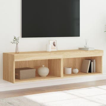 vidaXL Tv-meubels met LED-verlichting 2 st 60x30x30 cm, Minder dan 50 cm, Verzenden, Nieuw, Minder dan 100 cm