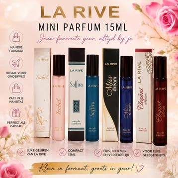 La Rive Mini Parfums 15 ml Broekzak Formaat, Nieuw