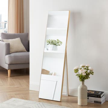 [en.casa] Spiegel vrijstaand Barletta verstelbaar 150,6x35,6, Huis en Inrichting, Woonaccessoires | Spiegels, Verzenden, Nieuw
