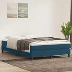 vidaXL Boxspring zonder matras fluweel donkerblauw 160x220, Huis en Inrichting, Slaapkamer | Bedden, Verzenden, Nieuw, Blauw, Stof
