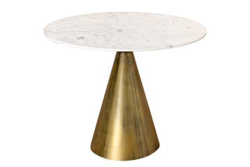 Ronde eettafel ELEGANCIA 100cm messing wit marmer ijzer met, Huis en Inrichting, Tafels | Eettafels, Ophalen of Verzenden, Nieuw