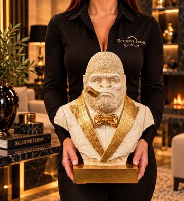 Beeld, Gorilla with Sigar - 37 cm - mgo - 2026