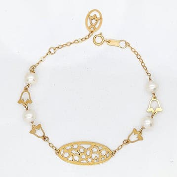 Armring - 18 karaat Geel goud Parel