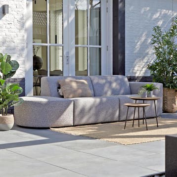*WOONWINKEL* All-weather Tuinbank Met Ronde Hocker Links Gri, Verzenden, Nieuw