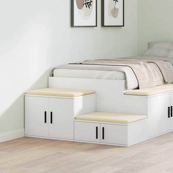 vidaXL Opbergkast 2 st Wit 118 x 41 x 40 cm Bewerkt hout, Huis en Inrichting, Slaapkamer | Nachtkastjes, Minder dan 45 cm, Verzenden