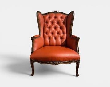 Fauteuil - Hout, Leder