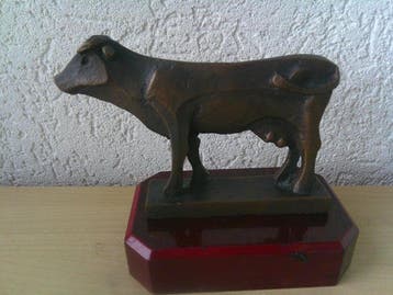 Beeldje - Bronzen Koe - Brons