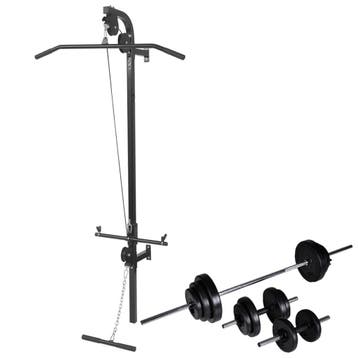 vidaXL Krachttoren voor aan de wand met halterset 30,5 kg, Verzenden, Nieuw