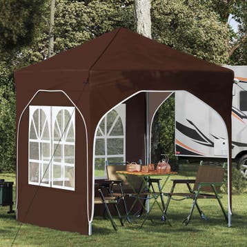 vidaXL Pop-up partytent 192 x 192 x 245 cm Bruin, Verzenden, Nieuw, Partytent