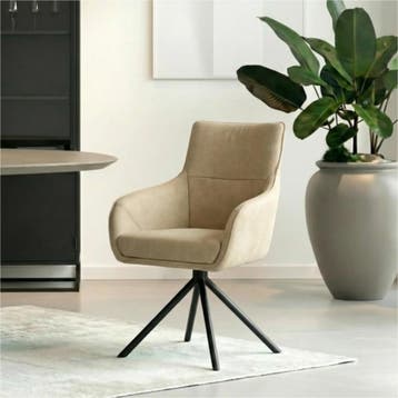 Set van 10 Leren draaibare eetkamerstoelen Fancy - Kenia, Ophalen of Verzenden, Nieuw, Leer